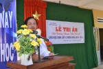 Thầy Nguyễn Văn Liễn - Hiệu trưởng Trường THPT Nguyễn Thái Bình phát biểu tại buổi lễ