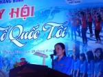 Đ/c Phan Thị Nhi - Bí thư Huyện đoàn phát biểu khai mạc Ngày hội