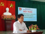 Đ/c Nguyễn Cao Cường - Phó Bí thư Huyện đoàn - Chủ tịch Hội LHTN Việt Nam huyện Thăng Bình phát biểu tại Hội nghị