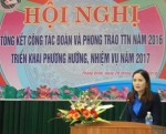 Đ/c Phan Thị Nhi - Bí thư Huyện đoàn, phát biểu khai mạc Hội nghị