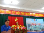 Đ/c  Nguyễn Cao Cường - Bí thư Huyện đoàn - Chủ tịch Hội LHTN Việt Nam huyện phát biểu tại Ngày hội