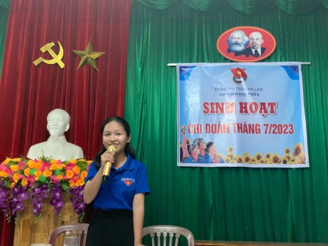 Đoàn thị trấn Hà Lam: Chi đoàn khu phố 6 tổ chức "Sinh hoạt chi đoàn tháng 7"