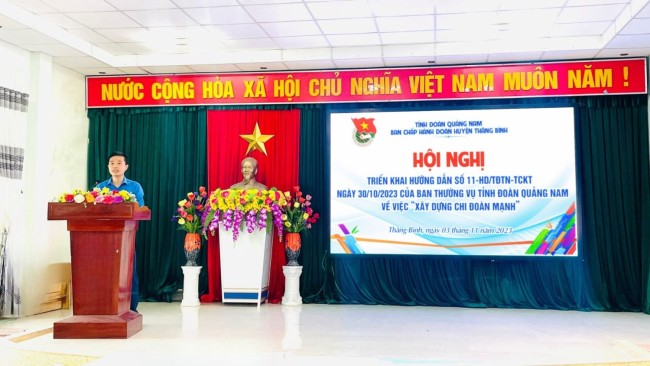 Ban Thường vụ Huyện đoàn Thăng Bình tổ chức Hội nghị triển khai hướng dẫn xây dựng “Chi đoàn mạnh” của Ban Thường vụ Đoàn tỉnh Quảng Nam năm 2023