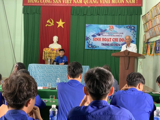 Đoàn thị trấn Hà Lam: Chi đoàn khu phố 4 tổ chức sinh hoạt chi đoàn tháng 2/2024