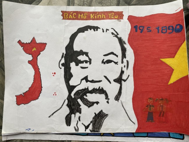Liên đội trường Tiểu học Phù Đổng vẽ tranh tham gia cuộc thi "Bác Hồ với thiếu nhi - Thiếu nhi với Bác Hồ năm học 2023 - 2024