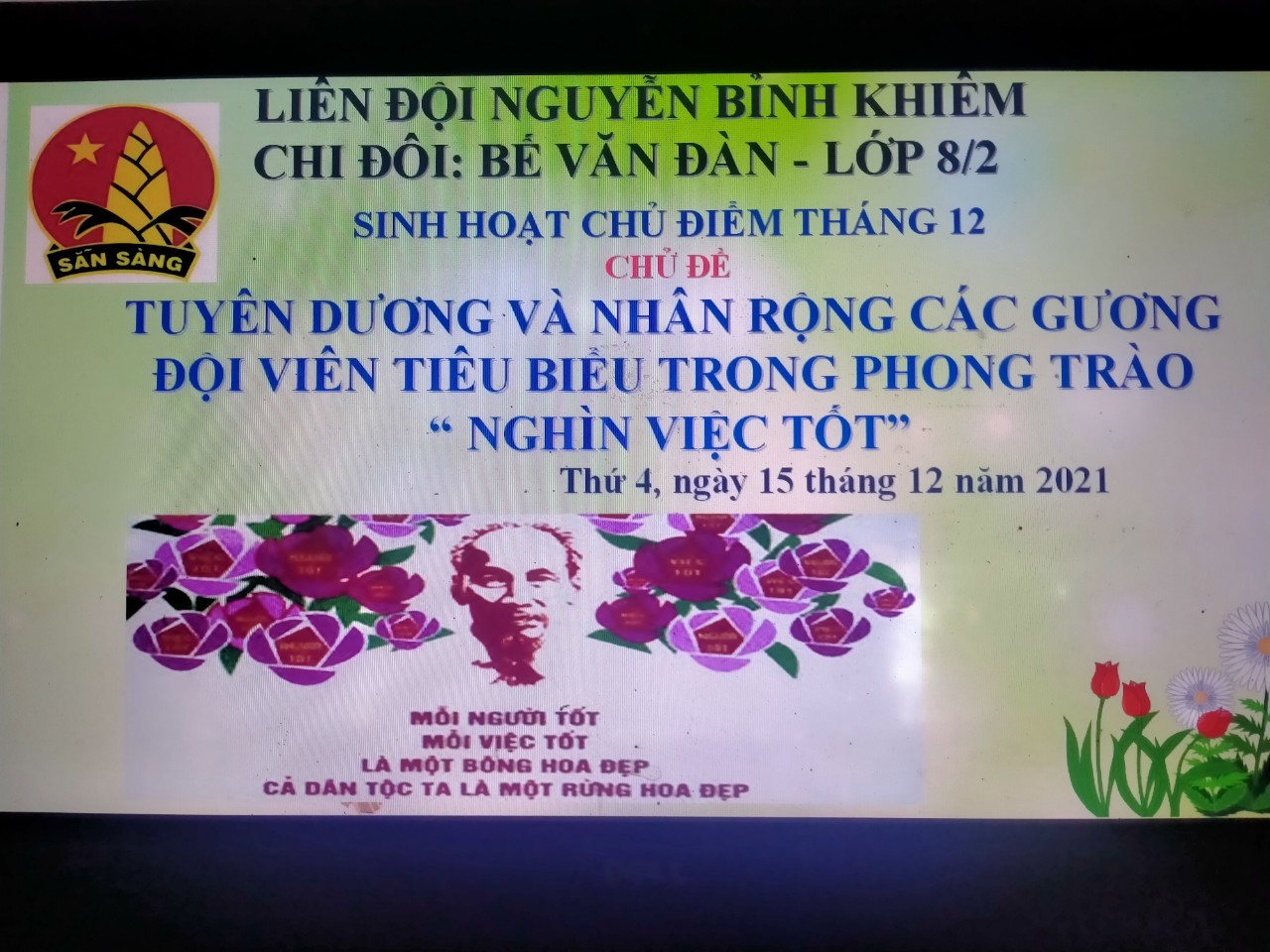 Liên đội THCS Nguyễn Bỉnh Khiêm tổ chức hoạt động hưởng ứng phong trào" Nghìn việc tốt"