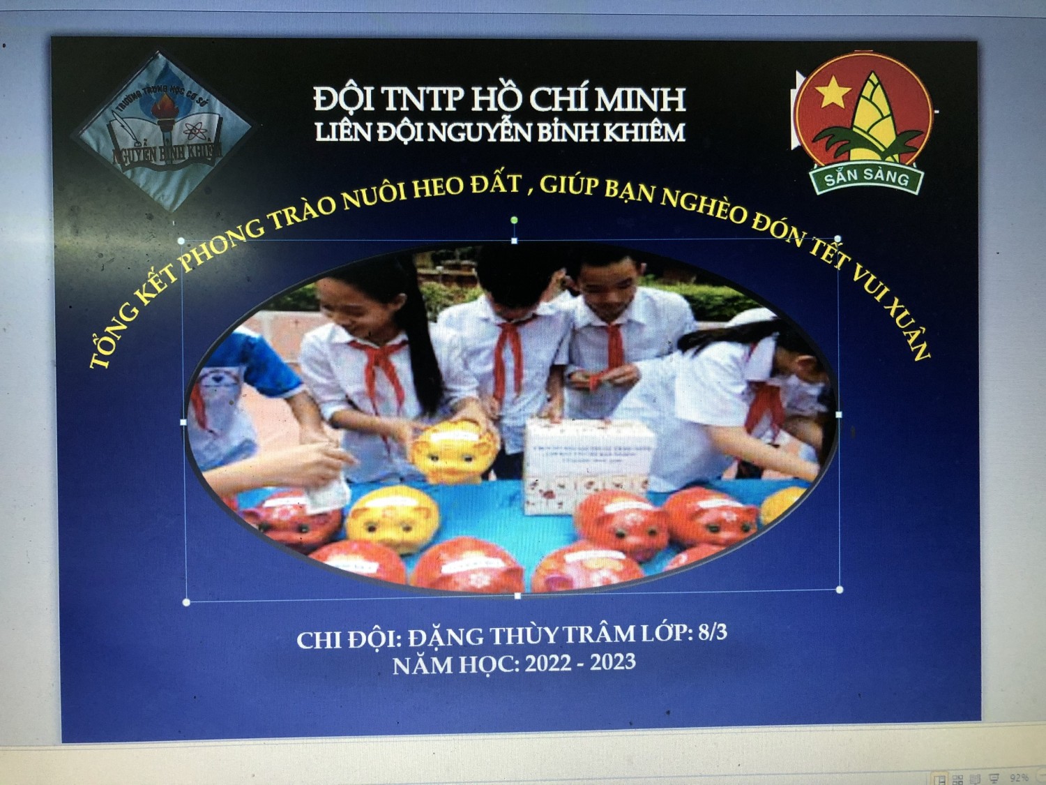Liên đội THCS Nguyễn Bỉnh Khiêm tổng kết phong trào " Giúp bạn nghèo, đón Tết Vui Xuân"